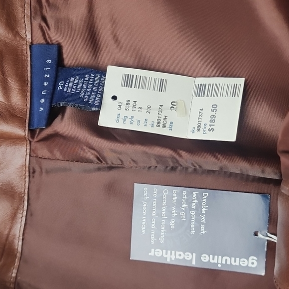 Womens Genuine Leather Pants Chocolate NWT - Picture 3 of 8